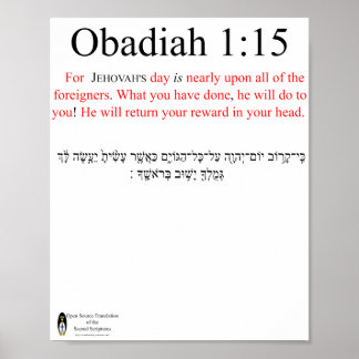 Open Source Vertaling Obadiah 1:15 Poster