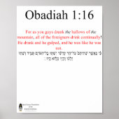 Open Source Vertaling Obadiah 1:16 Poster (Voorkant)