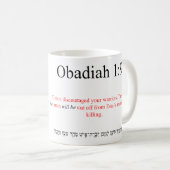 Open Source Vertaling Obadiah 1:9 Mok (Voorkant rechts)