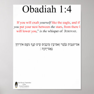 Open Source Vertaling Obadja 1:4 Poster