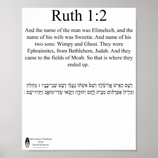 Open source vertaling Ruth 1:2 Poster (Voorkant)