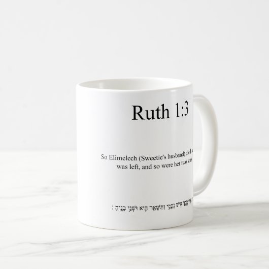 Open source vertaling Ruth 1:3 Mok (Voorkant rechts)