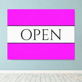 OPEN Sportief Leuk Helder Tropisch Roze Wit Strepe Canvas Afdruk