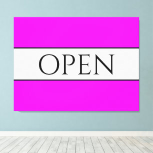 OPEN Sportief Leuk Helder Tropisch Roze Wit Strepe Canvas Afdruk