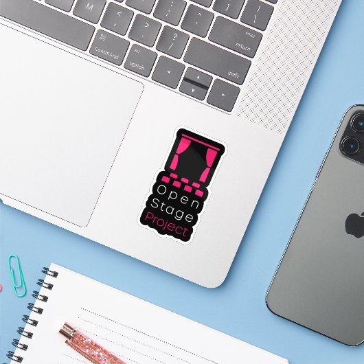 Open Stage Project Vinyl Sticker (Laptop met iPhone)