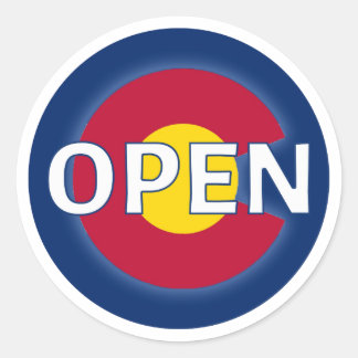 Open stickers met de vlag van Colorado