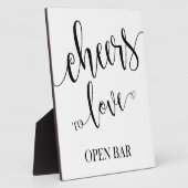 Open streepjesbord Tabletopplak met Easel Fotoplaat (Zijkant)