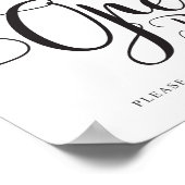 Open streepjesteken. Gratis Drink bruiloft-ontvang Poster (Hoek)