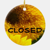 OPEN-teken Gesloten gebarentaal Gele zonnebloemen Keramisch Ornament (Achterkant)