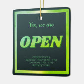 Open teken groen keramisch ornament (Links)