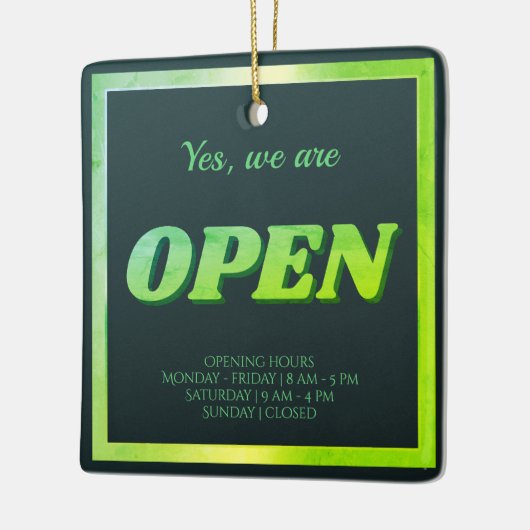 Open teken groen keramisch ornament (Links)