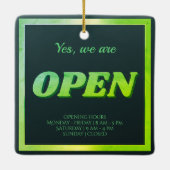 Open teken groen keramisch ornament (Achterkant)