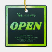 Open teken groen keramisch ornament (Voorkant)