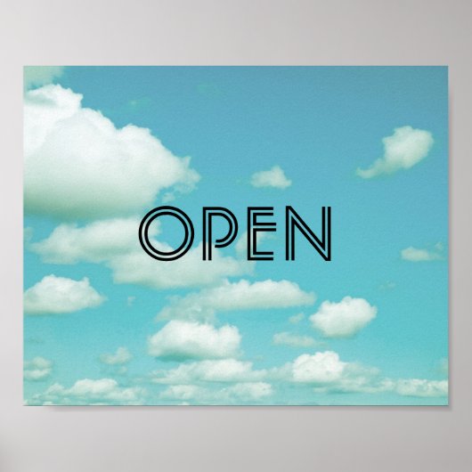 open teken poster op blauwe hemelfoto kunst (Voorkant)