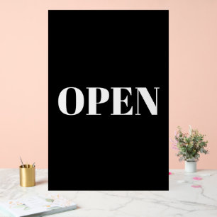 Open Teken Typografie Minimalistisch Zwart Wit Gro Acryl Bord