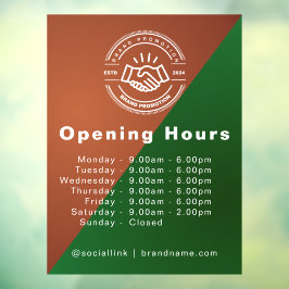 Open Tijden | Zakelijk Logo Openingstijden Raamsticker