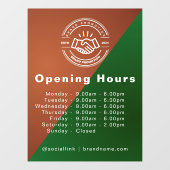 Open Tijden | Zakelijk Logo Openingstijden Raamsticker (Vel)