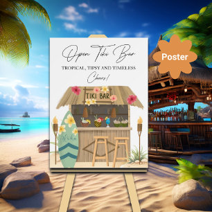 Open Tiki Bar Exotisch Luau Vrijgezellenfeest Poster