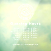 Open Times Zakelijk Logo Openingstijden Transparan Raamsticker (Vel 3)