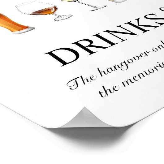 Open trouwbord 8x10 voor bar poster (Hoek)