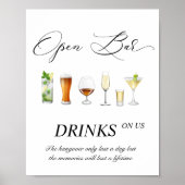 Open trouwbord 8x10 voor bar poster (Voorkant)