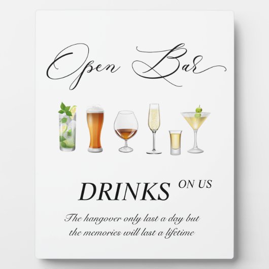 Open trouwbord Tabletop Plaque met Easel Fotoplaat (Voorkant)