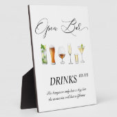 Open trouwbord Tabletop Plaque met Easel Fotoplaat (Zijkant)