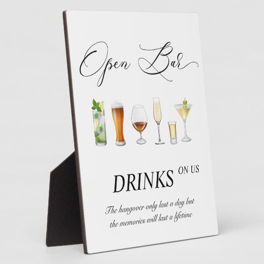 Open trouwbord Tabletop Plaque met Easel Fotoplaat (Zijkant)