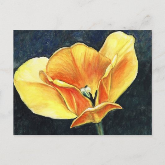 Open Tulp Art Flower Art Reproduction Briefkaart (Voorkant)