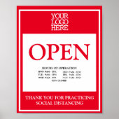 Open | Uren van de operatie Social Distancing Post Poster (Voorkant)