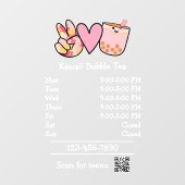 Open uren van het restaurant Bubble Tea Raamsticker (Vel)