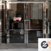 Open uren van het restaurant Bubble Tea Raamsticker (Kantoordeur)