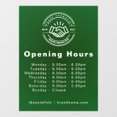 Open Uur Minimalistisch Kleine Zakelijke Naam Bran Raamsticker (Vel)