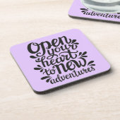 Open uw hart voor nieuwe avonturen bier onderzetter (Linkerzijde)