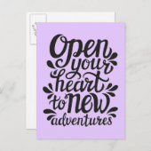 Open uw hart voor nieuwe avonturen briefkaart (Voorkant / Achterkant)