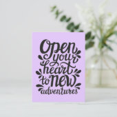 Open uw hart voor nieuwe avonturen briefkaart (Staand voorkant)