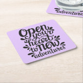 Open uw hart voor nieuwe avonturen kartonnen onderzetters (Schuin)
