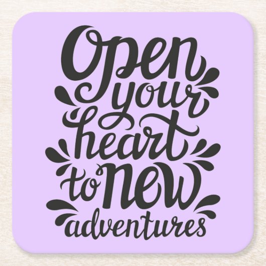 Open uw hart voor nieuwe avonturen kartonnen onderzetters (Voorkant)