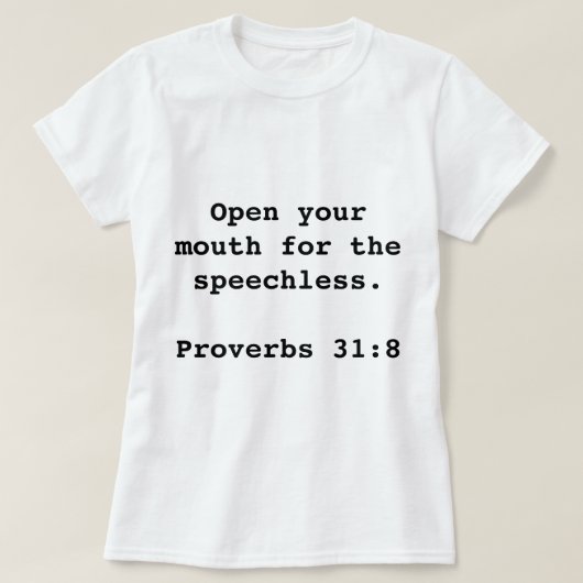 Open uw mond voor het sprakeloze T-shirt van de vr (Design voorkant)