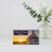 Open veld rustieke zonsopgang kerk pastor visitekaartje (Staand voorkant)