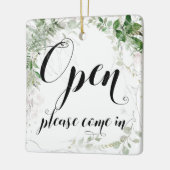 Open Venster  groen winkelvenster gesloten detailh Keramisch Ornament (Links)