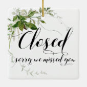 Open Venster  groen winkelvenster gesloten detailh Keramisch Ornament (Achterkant)