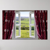 Open venster met uitzicht over het hele land en En Poster (Voorkant)