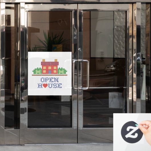 Open venster vastklampen raamsticker (Kantoordeur)