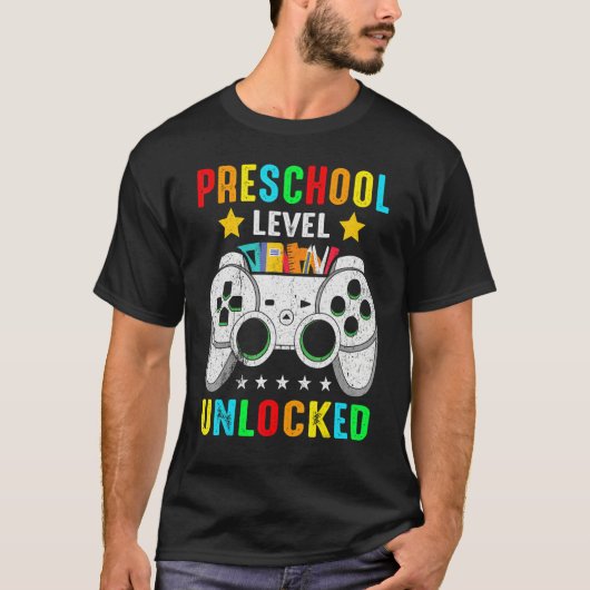 Open Video Game op voorschoolniveau Terug naar sch T-shirt (Voorkant)