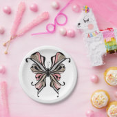 Open vlinder papieren bordje (Feest)