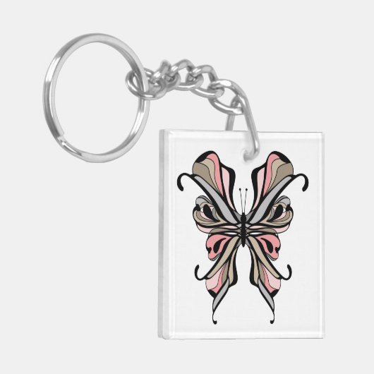 Open vlinder sleutelhanger (Voorkant Links)