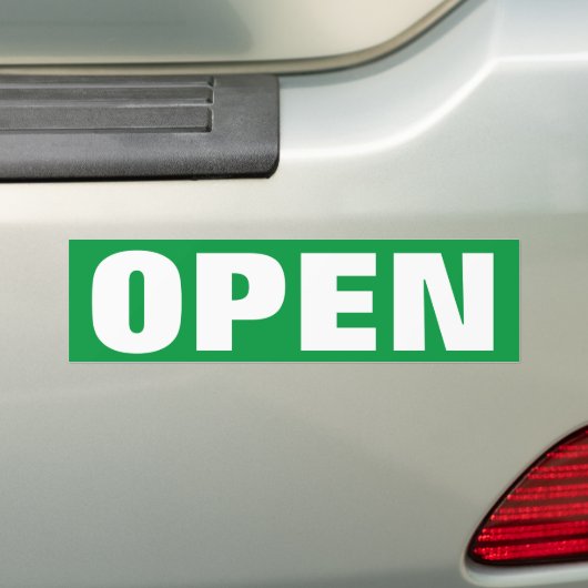 Open voor bedrijfsdeurbordjes op vinylsticker bumpersticker (Op auto)