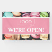 Open voor Bedrijven | Macaron French Patisserie Pi Spandoek (Horizontaal)