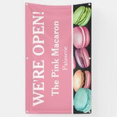 Open voor Bedrijven | Macaron French Patisserie Pi Spandoek (Verticaal)